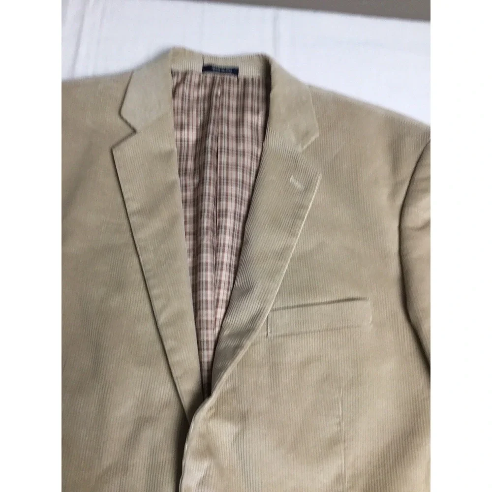 Saddlebred‎ Corduroy Blazer Jacket Tan Two Button Sport Coat Men's Size 44R
